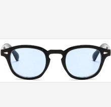 Johnny Depp Style Clear Tinted Lens Round Sunglasses