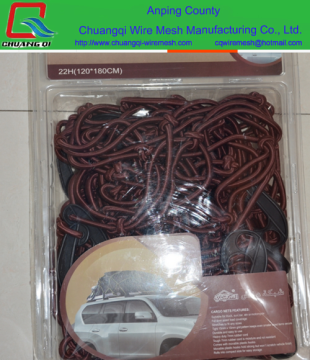 Knotted PE cargo net with elastic cord