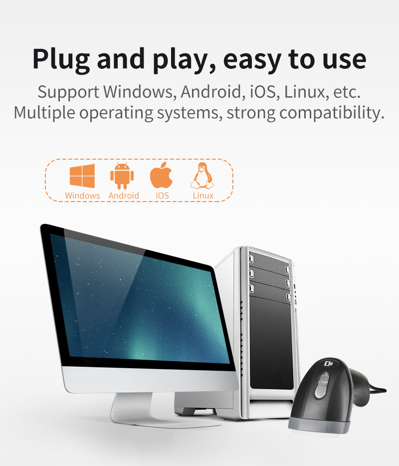 Handheld POS Terminal scanner Portable Barcode Scanner with CMOS 2d wireless barcode scanner