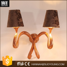 Hotel popular antique fabric led indoor wall lamp designs wholsale