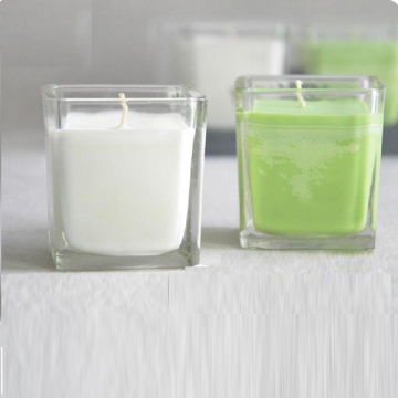 Hotsale square glass candle jar