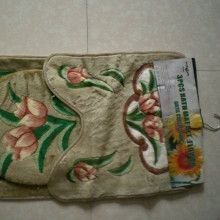 new design velour 3 pieces anti-slip bath mat shape bath mat