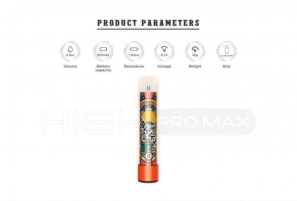 High Pro MAX vape แบบใช้แล้วทิ้ง 1500puff bar