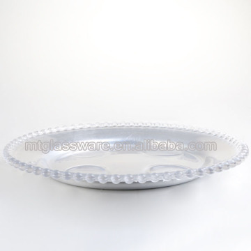 hot sale silver beaded glass dishes and charger plates