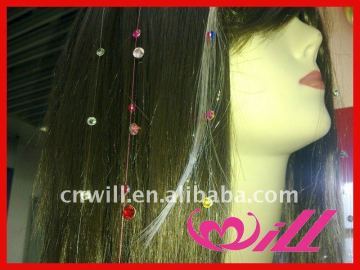 beautiful girl's hair crystals string crystal hair extension strand