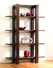 4 Tier Classic Open Wooden Library Bookshelf