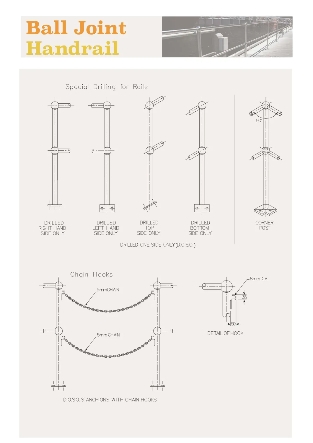 Jimu Hot DIP Galvanized Balltube Stanchion Post Handrail Stanchion Fence Stanchion Post