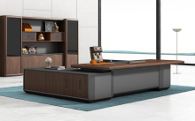 Stately Wooden L Shape Executive Table for Office