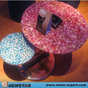 Artificial Resin Pebble Tile and Table Top