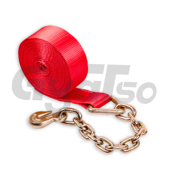 3 Inch 30FT Winch Strap Cargo Lashing with Chain and Hook