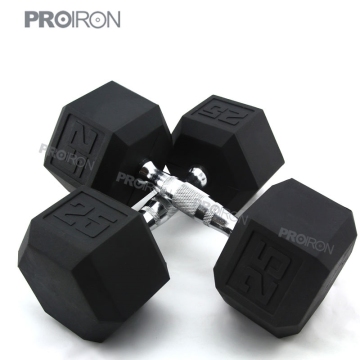 Rubber Hex Dumbbells 25LB