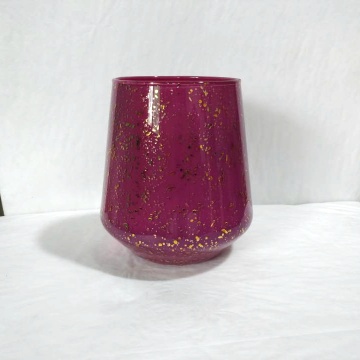 Colorful mecury gold dots glass candle holder glass jar candle