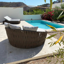 Top Selling All-Weather Sunproof Beach Sunbed with Canopy