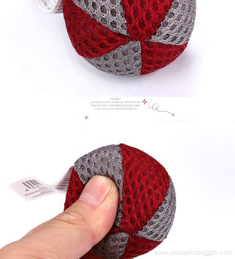 Factory spot two color mesh cat toy ball