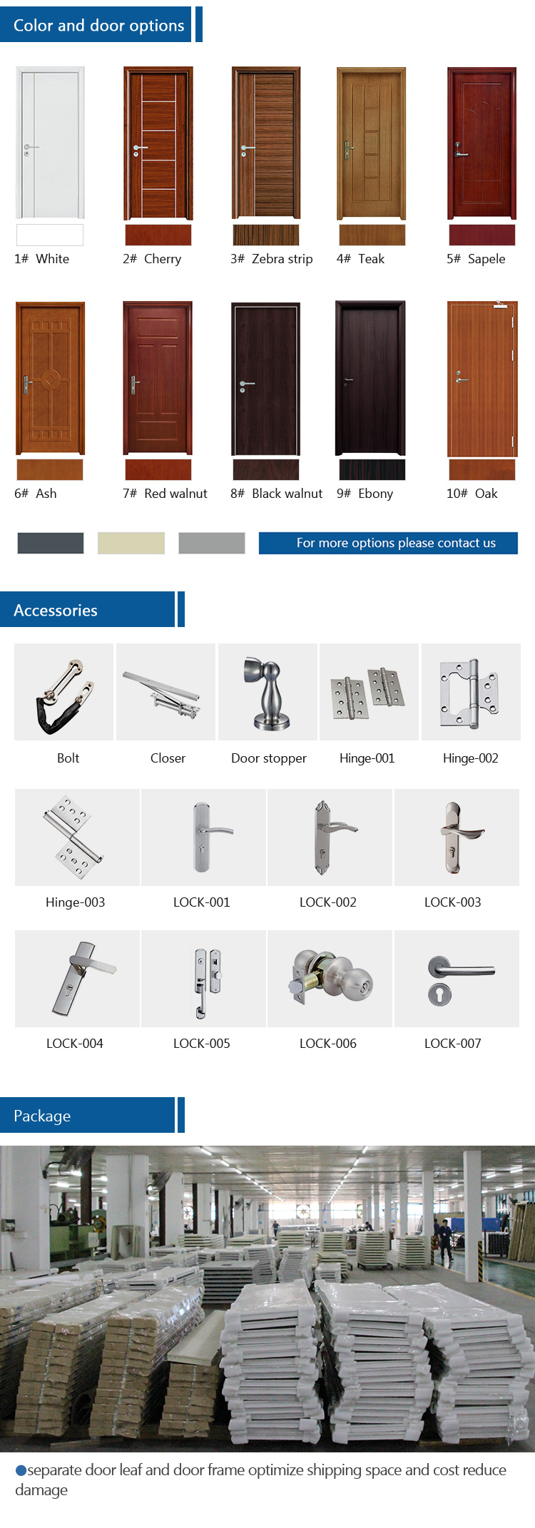 china supplier flush PVC door interior french plastic door