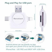 Micro SD Card Reader 4-in-1 Marceloant TF Memory Card Camera Reader Adapter USB Card Reader