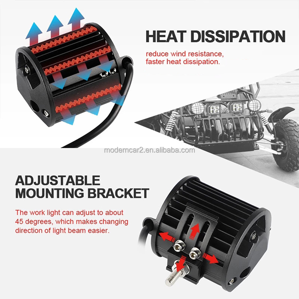 4 Pcs Led work light bar 18w led light bar 4x4 off road led bar LED spotlight fog lights fog car lamp flash auto