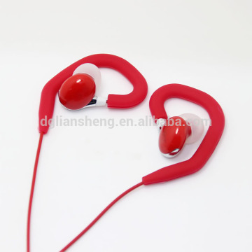 China custom ear clip ear buds with mic/ volume control - red