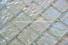 Transparent iridescence surface glass mosaic tile for bathroom tile