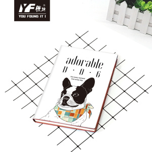 Custom adorable pet dog style PU leather notebook softcover diary