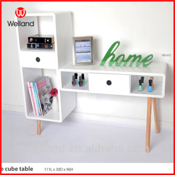 Modern corner bookcase with desks