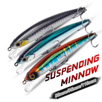 9g 14g Suspending Minnow Wobbler Crank Baits for Sea Bass and Pike Fishing
