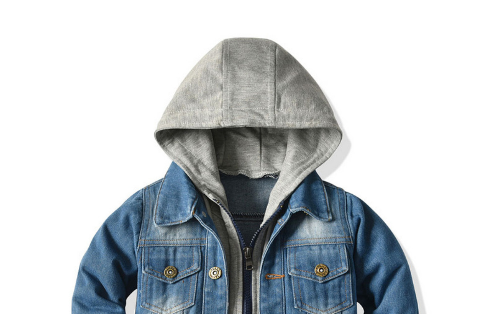 Denim Jacket With Hoodie