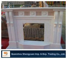 white marble fireplace