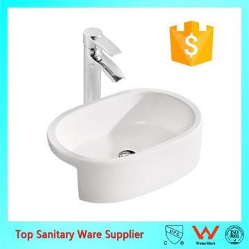 item 8013 ovs ceramic semi-recessed wash basin price reasonable oval basin