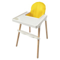 Trona de madera con patas ajustables para niños