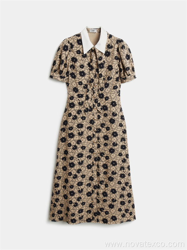 100% Poly Polo Daisy Print Dress