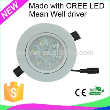 MeanWell driver warm white 7w wide beam angle downlight led 230v