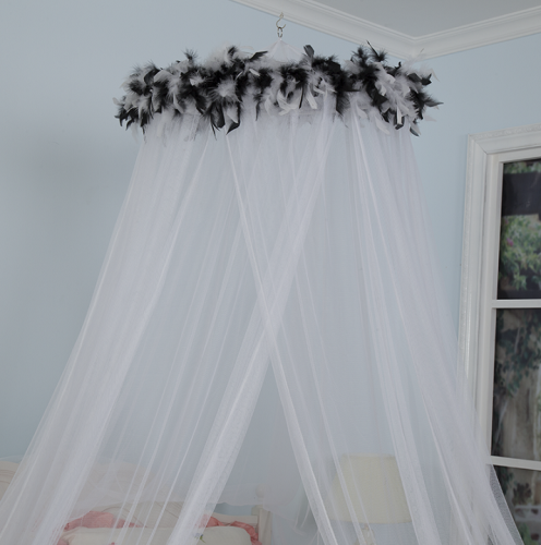 Large Hanging Feather Mosquito Nets for Double Bed