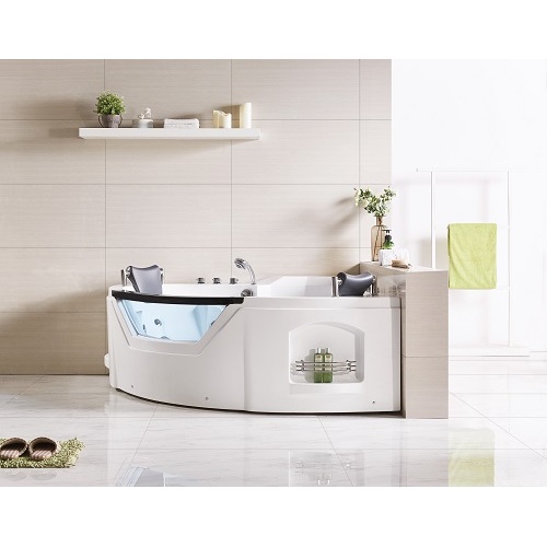 Whirlpool Hydrotherapy Bathtub 1.54*1.54m Indoor Triangle Jetted Hydromassage Bathtub