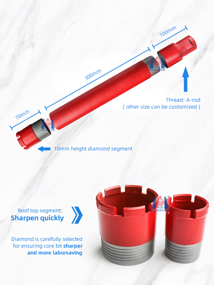 High efficiency deep hole drilling tools three parts assembly diamond core concrete drill bit