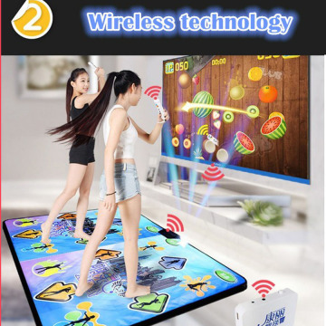 KL Double Dance Mat Wireless Controll Games Yoga Mats Fitness English Menu Dance Pads Mats For TV PC Computer Flash Light Guide