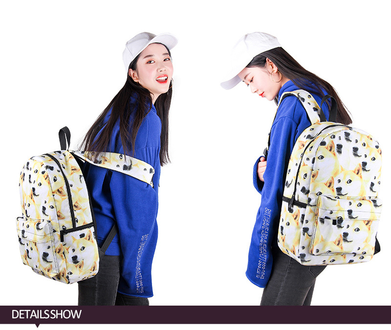 Wholesale blank sublimation full print waterproof backpacks zoo animal shoulders backpack school bag