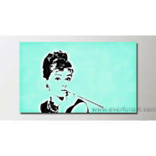 Pop art da pintura a óleo de Mordern Audrey Hepburn (PO-004)