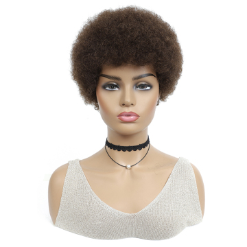 X-TRESS Short Afro Kinky Human Hair Wigs 100% Human Hair Wigs For American Africa Black Women Brazilian Remy Full Machine Wigs