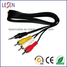 AV Cable 4Cores Stereo to 3RCA Plugs