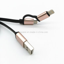 High Quality 2 in 1 USB Data Charge Cable for Micro and Lightning
