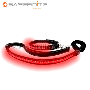 Nylon Webbing Rechargeable Led Light Up Dog Lead