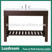 48" hotel bathroom vanity with solid wood cabinet wooden shelf