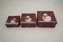 Hand-painted Snowman custom Christmas gift box