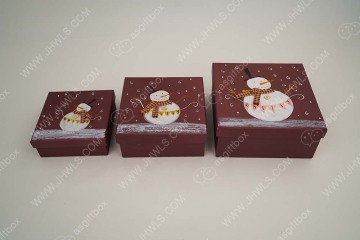 Hand-painted Snowman custom Christmas gift box
