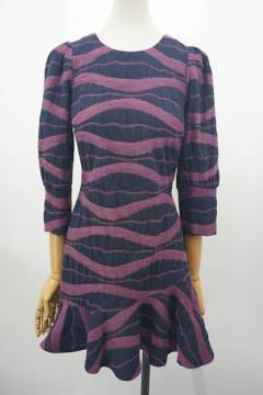 Leisure Stripes Slim Half Sleeve Snug Skirts