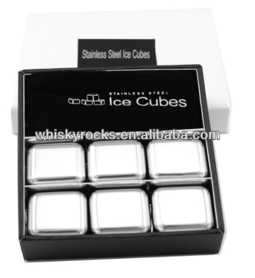 Metal whisky cubes/whiskey stones/whiskey rocks/stainless steel ice cubes