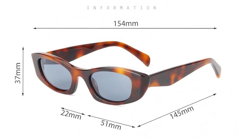 Mellume Retro 90s Narrow Oval Cat-Eye Acetate Sunglasses ME2095-Size Mellume Retro 90s Narrow Oval Cat-Eye Acetate Sunglasses ME2095-Size