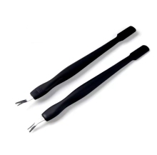Nail Cuticle Trimmer with Rubber Plastic Handle: Double-Ended Cuticle Knife and Pusher