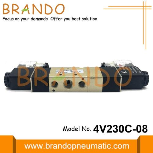 24VDC 4V230C-08 Pneumatic Valve 5 Way 3 Θέση